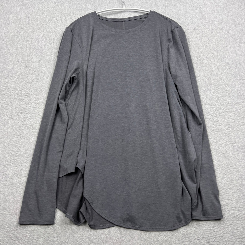 Lululemon Lifted Balance‎ Long Sleeve Womens 6* Gray Oversized Drape Top W3DPMS